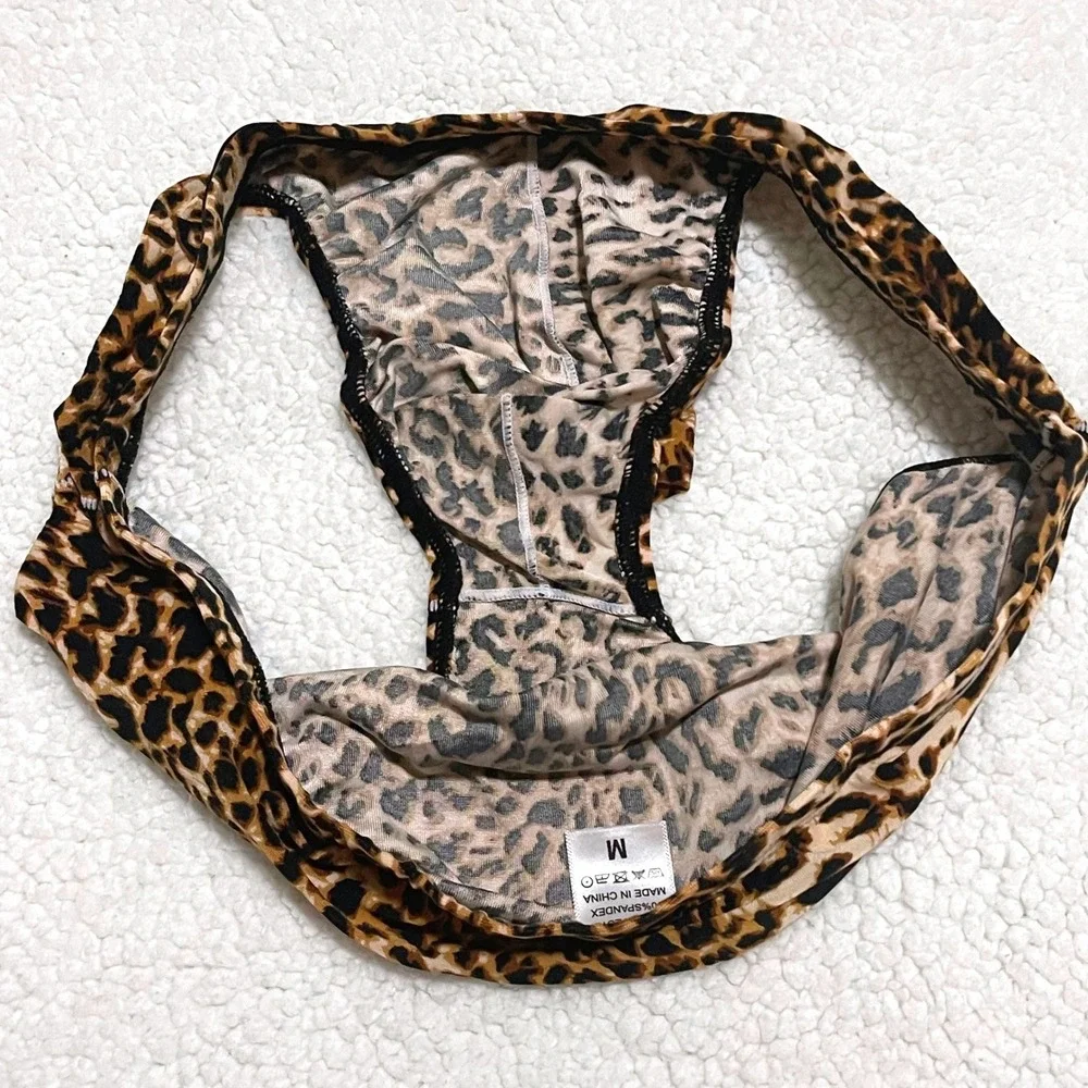 JOCKMAIL Medium (27-30) Mens Leopard Print‎ Low Rise Briefs Brown Cheetah JM394
